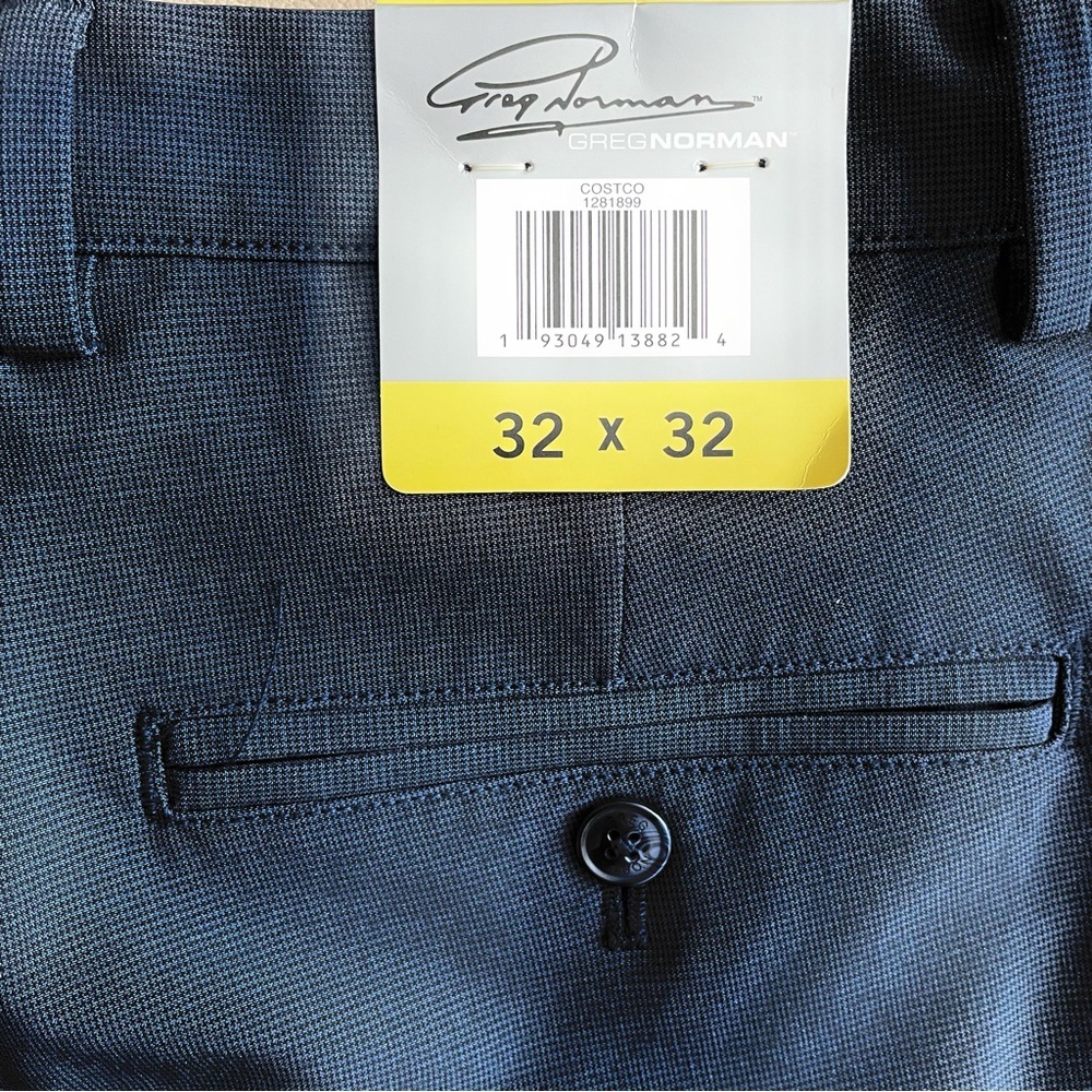 NWT Greg Norman Men's Flat Front Stretch High Tech Navy Golf Pants 32x32 - Picture 9 of 12